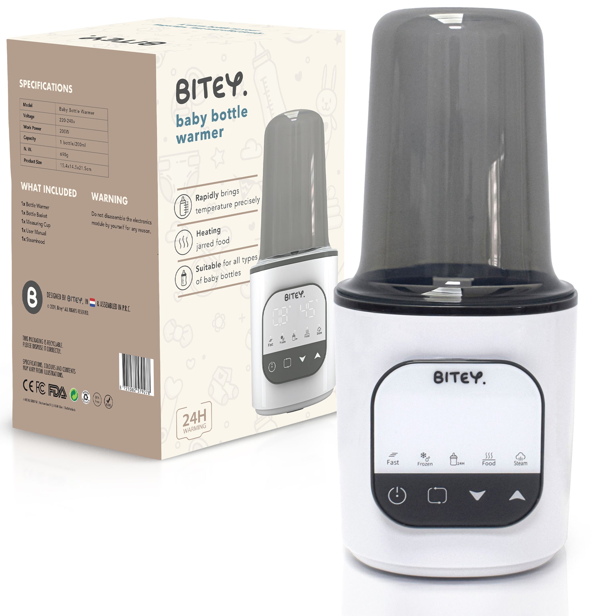 Bitey™ Smart Steam Flessenwarmer
