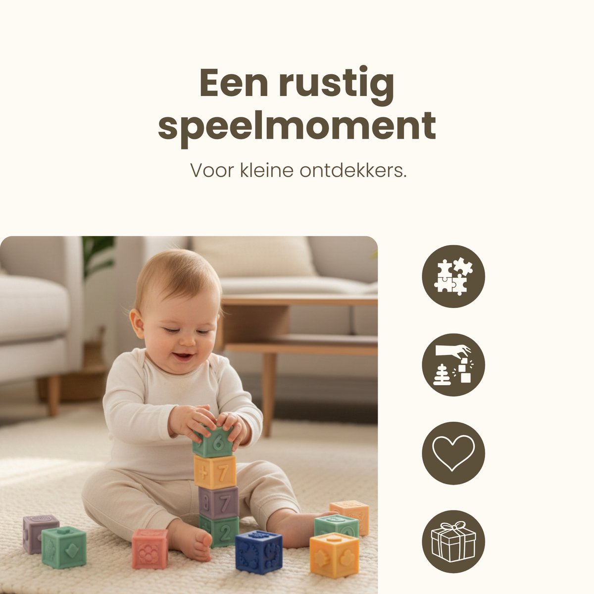 Bitey – 12 zachte siliconen babyblokken
