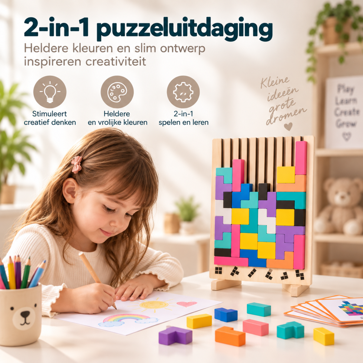 Houten Tetris Puzzel
