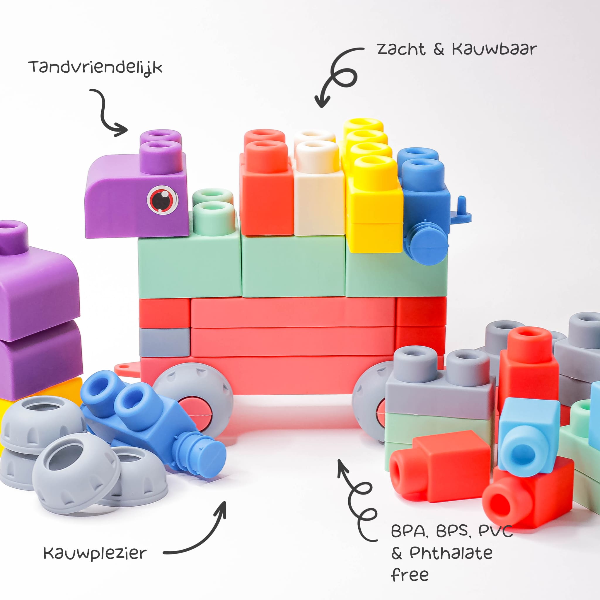 Educatief - Siliconen - Blokken Set (20 blokken)