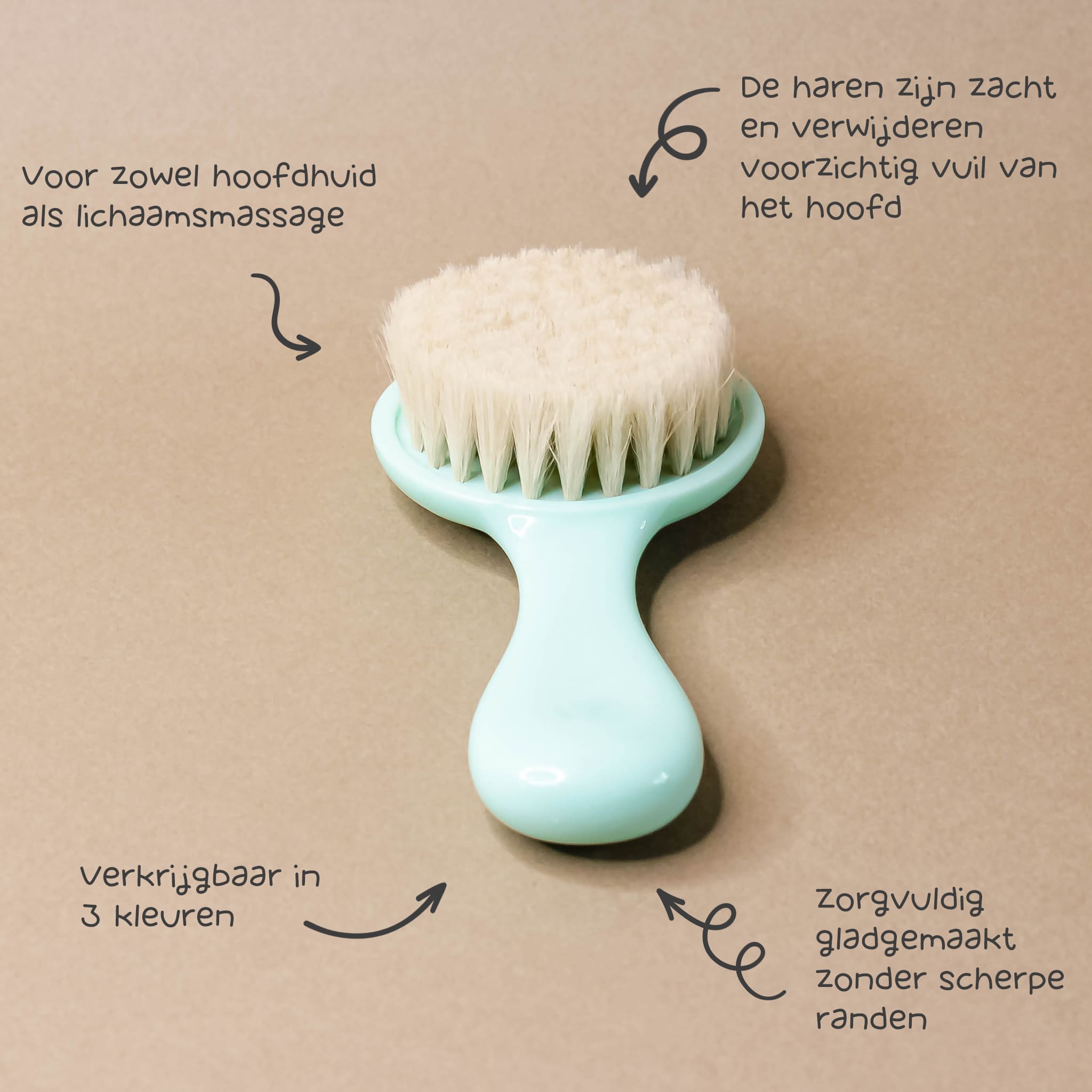 Babyborstel - Hoofdhuid/Haar en Lichaam (Grijs)