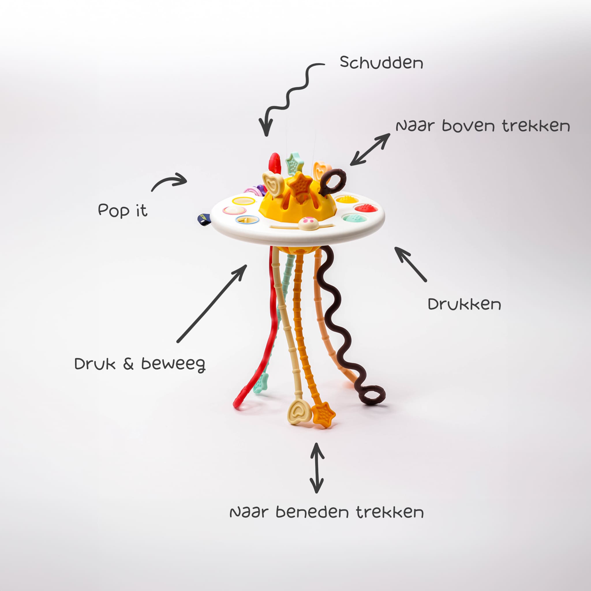 Combinatieset - Montessori Set - Ufo Speelgoed & Rammelaar Spin