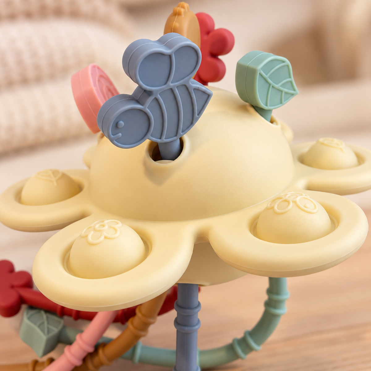 Bitey Sensorisch Trekspeeltje – Montessori Baby Speelgoed & Bijtring | Vanaf 10 Maanden