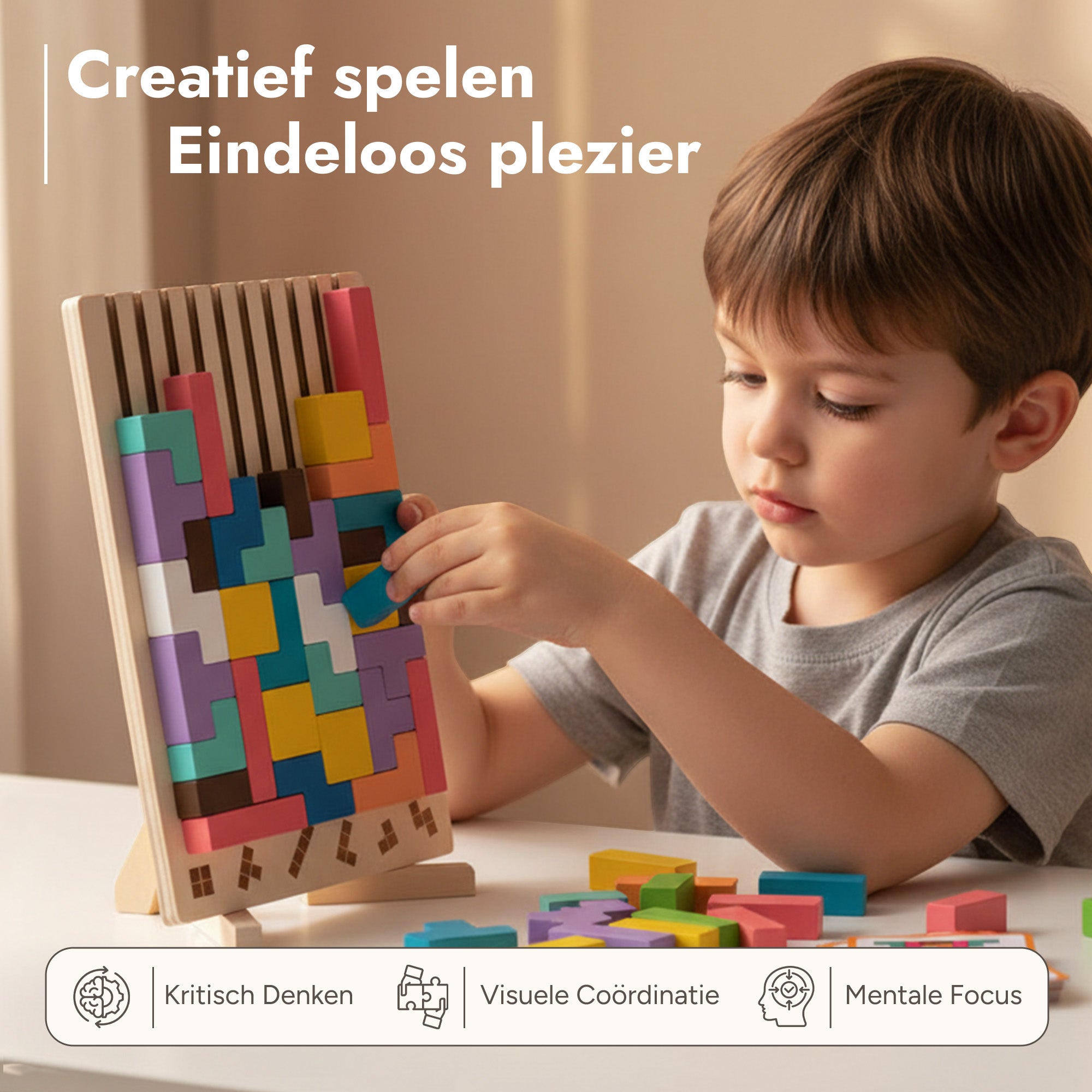 Houten Tetris Puzzel