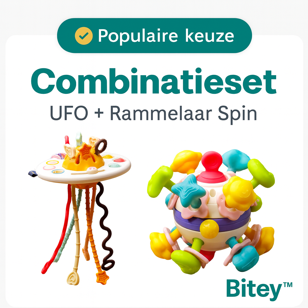 Combinatieset - Montessori Set - Ufo Speelgoed & Rammelaar Spin