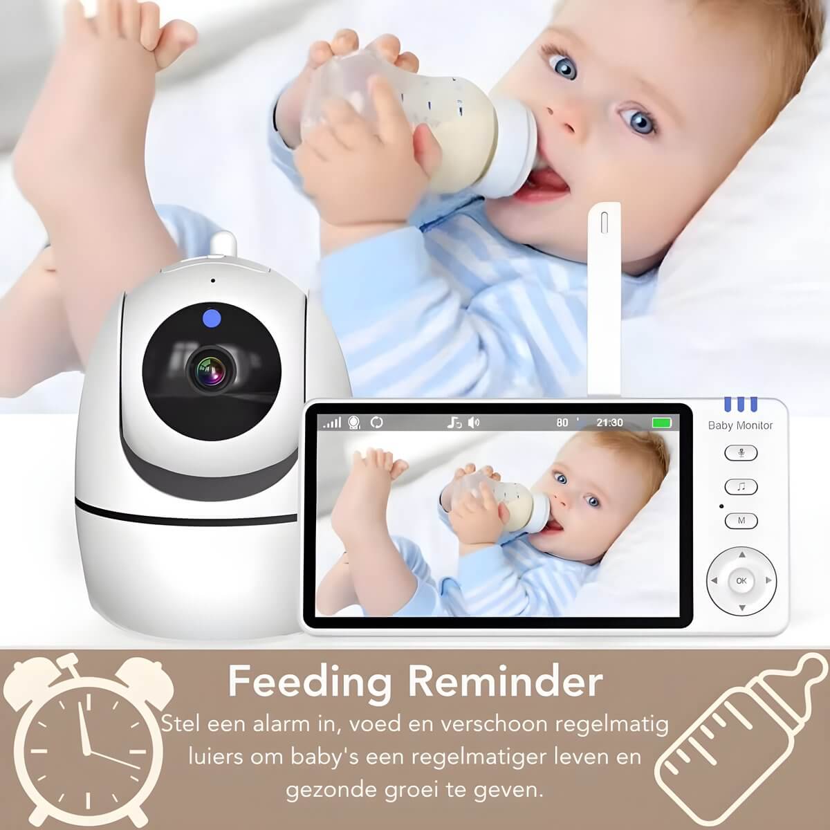 Babyfoon met Camera (5 Inch) - HD Scherm